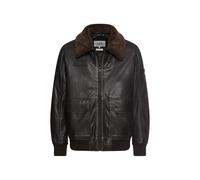 camel active - Lederjacke mit Innentaschen asphalt - Gr. - 50