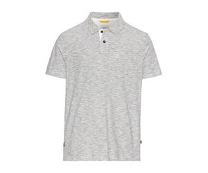 camel active - Meliertes Kurzarm Poloshirt aus Baumwolle ecru - Gr. - 3XL