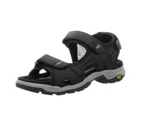 Trekkingsandale CAMEL ACTIVE, Herren, Gr. 41, schwarz, Leder, Basic, Schuhe Trekkingsandale, Klettschuh, Sommerschuh, Outdoorschuh mit Logoschriftzug (97172239-41)