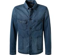 camel active Overshirt Herren Regular Fit Langarm Baumwolle blau, 54