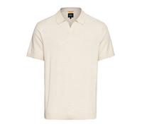 camel active - Strick-Poloshirt aus Baumwoll-Leinen-Mix ecru - Gr. - 3XL