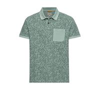 Piqué Poloshirt mit floralem Allover-Print Türkis XL