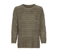 camel active Damen Pullover mit Lochstrickmuster Oliv Womenswear-M