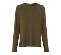 camel active - Rundhalspullover aus Feinstrick dark khaki - Gr. - S