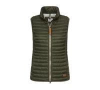 Camel Active Steppweste Damen Regular Fit aus recyceltem Polyamid mit Logo-Patch Dunkelgrün Größe 42