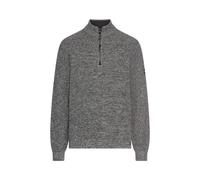 camel active Slim Fit Troyer mit Reißverschluss Modell 'Mouline' in Anthrazit, Größe XXL