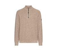 camel active Herren Strick-Troyer mit melierter Struktur Hafer, Menswear-XL