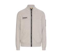 camel active - Strickjacke mit Kontrastdetails und Stehkragen dust grey - Gr. - XL