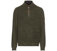 camel active Herren Stricktroyer aus Baumwollmix Dunkelgrün, Menswear-XL