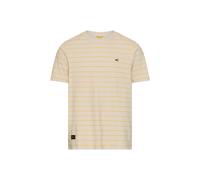 Kurzarmshirt CAMEL ACTIVE, Herren, Gr. M, sun gelb, Jersey, Obermaterial: 100% Baumwolle, gestreift, normal hüftbedeckend, Rundhals, Shirts Kurzarmshirt, in Steifen-Optik und mit Rundhals (10435611-M)