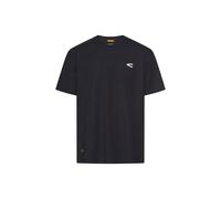 Rundhalsshirt CAMEL ACTIVE, Jungen, Gr. L, schwarz (schwarz navy), Jersey, Obermaterial: 100% Baumwolle, bedruckt, normal hüftbedeckend, Rundhals, Shirts Rundhalsshirt, mit großem Rückenprint (5477673