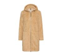 camel active Mantel aus Teddyfell mit Kapuze und Zweiwege-Reißverschluss in Beige, Größe 44