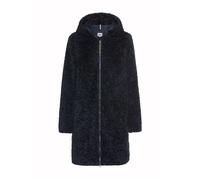 camel active Mantel aus Teddyfell mit Kapuze und Zweiwege-Reißverschluss in Dunkelblau, Größe 36