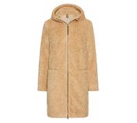 camel active Mantel aus Teddyfell mit Kapuze und Zweiwege-Reißverschluss in Beige, Größe 36