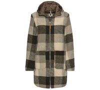 camel active - Wollmantel mit Kapuze khaki check - Gr. - 38