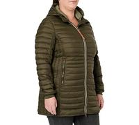 camel active Womenswear Damen Leichter Wasserabweisende Steppmantel mit Abnehmbarer Kapuze Jacket, Grün, 34