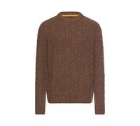 camel active - Zopfmuster Strickpullover mit Merinowolle sepia brown - Gr. - M