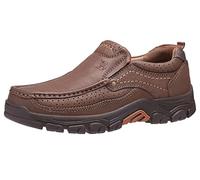 Camel Crown Herren Loafers Slip-on Loafer Leder-beiläufige Wanderschuhe mit gutem Komfort für Arbeit büro-kleides im freien 9.5 M US Braun4050