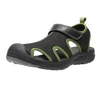 CAMEL CROWN Herren-Wandersandalen aus Netzstoff, geschlossene Zehen, Strandsandalen für sportliche Outdoor-Aktivitäten, Sommer, wasserdicht, Schwarz/Grün, 8.5