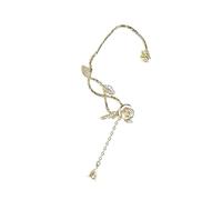 Camellias Quasten Ohrmanschette Mit Zirkon Bequemer Clip Einzigartiger Blumenohrring Handgefertigtes Abendkleid Accessoire Camellia Tassels Manschette Manschette