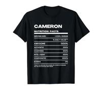 Cameron Durchschnittliche Nährwerte Name Lustig Preisgünstiges Grafik-T-Shirt, Herren, Schwarz, XL