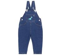 Camilife Baby Jungen Mädchen Basic Denim Latzhosen Overall Baumwolle Jeans Hose mit Hosenträger Latzhosenschnalle Classic Blau Jeans Cartoon Dinosaurier Pattern - Größe 80