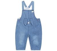 CAMILIFE Baby Kleinkind Jungen Mädchen Basic Denim Latzhosen Strampler Overalls Baumwolle Jeans Hose mit Hosenträger Niedlicher Hündchen Pattern - Classic Denim Blau Größe 68-74