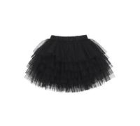 Camilife Kinder Mädchen Tuturock Kuchenrock Tütürock Stufenrock Prinzessinrock Minirock Ballett Tutu mit Elastischer Bund Kostüm Basic - Schwarz Herstellergr. 130