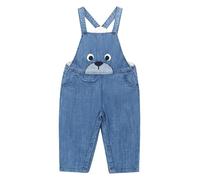 CAMILIFE Kleinkind Jungen Mädchen Basic Denim Latzhosen Overalls Strampler Baumwolle Jeans Hose mit Hosenträger Niedlicher Bärchen Pattern - Denim Blau Größe 86-92