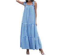 Camis Vest Kleid für Frauen Tube Top Lace-up Sling Rock Plaid Printed Big Swing Damenkleider knöchellang Lange Kleider
