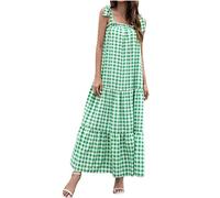 Camis Vest Kleid für Frauen Tube Top Lace-up Sling Rock Plaid Printed Big Swing Damenkleider knöchellang Lange Kleider