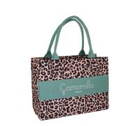 Camomilla Damen Strandtasche, Stoff, Kollektion Leo, Größe M, Farbe Grün