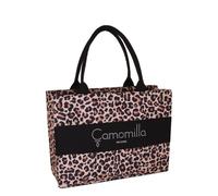 Camomilla Damen Strandtasche, Stoff, Kollektion Leo, Größe M, Farbe Schwarz