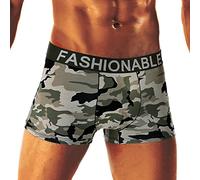 Camouflage-Boxershorts für Herren, bequeme Stretch-Baumwolle, Herren-Unterwäsche, bunte Unterhose, elastischer Bund, Retro-Trunks, atmungsaktive Sportunterhose, a, XL