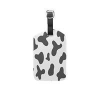 Camouflage Grau Schwarz Art Kuh Kofferanhänger Leder Gepäck Koffer-Tags Gepäckanhänger Ausweisetikett Name Adresse Nachricht Tags für Reise(2Stück)