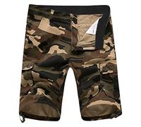 Camouflage Kurze Hosen Herren Sale Cargo Shorts Herren mit Multi Taschen Wanderhose Baumwolle Bermuda Arbeitshosen Männer Kurz Cargohose Sommer Freizeithose Sport Camping Tarnen Arbeitsshorts