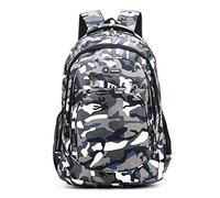 Camouflage wasserdichte Schultaschen Für Mädchen Jungen Orthopädische Kinder Rucksack Kinder-Buch-Tasche,Blau Groß 1