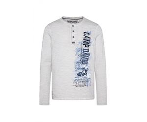 Camp David Henley-Langarmshirt mit Photoprint Silvery