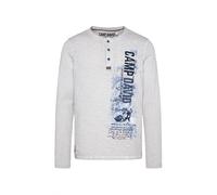Camp David Henley-Langarmshirt mit Photoprint Silvery (DE/NL/SE/PL, Alphanumerisch, XXL, Regular, Regular, Silvery)