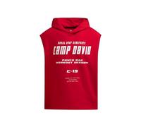 Camp David Herren Ärmelloser Hoodie mit Label Prints, 100% Baumwolle French Terry, Sleeveless Kapuzenpullover S-4XL Energy Red, XL