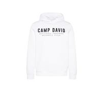 Camp David Herren Basic Hoodie mit Logo Print Opticwhite S