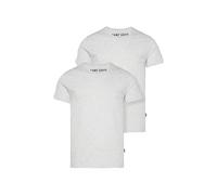 Camp David Herren Basic T-Shirt V-Neck 2er-Pack Grey Melange XL