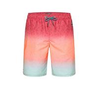 Camp David Herren Beachbermuda mit Farbverlauf und All Over Print Red/Mint, XXL