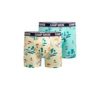 Boxershorts CAMP DAVID "Set:", Herren, Gr. XXL, 2 Stk., lemon juice, new aqua, Material: 95% Baumwolle, 5% Elasthan, bedruckt, Unterhosen, mit All Over Print (69933331-XXL) lemon juice, new aqua