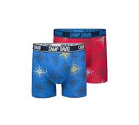 Camp David Herren Boxershorts 2er-Pack, Baumwoll-Stretch mit All Over Print und elastischem Logobund, Oeko-TEX Zertifiziert