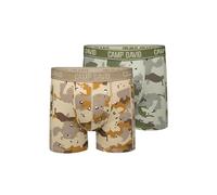 Camp David Herren Boxershorts mit All Over Print, 2er-Pack Desert/Light Khaki XXL