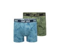 Boxershorts CAMP DAVID "Set:", Herren, Gr. M, 2 Stk., bunt (khaki, sky blau), Material: 95% Baumwolle, 5% Elasthan, bedruckt, eng, Unterhosen, mit All Over Print (27103423-M) khaki, sky blau