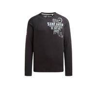 Rundhalspullover CAMP DAVID, Herren, Gr. M, schwarz, Material: 100% Baumwolle, bedruckt, regular fit normal, Rundhals, eingesetzt gerader Abschluss, Pullover Rundhalspullover, aus Baumwolle (49871331-