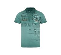Camp David Herren Gestreiftes Polo mit Prints und Stickereien Evergreen, M
