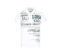 Camp David Herren Gestreiftes Polo mit Prints und Stickereien Opticwhite, L